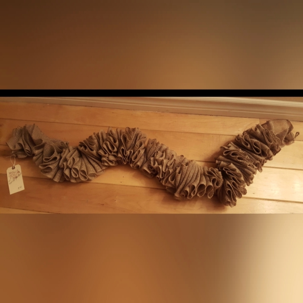 New! Country Rustic Burlap Garland